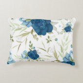 Beautiful Blue Floral Seamless Pattern アクセントクッション (裏面)