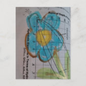 Beautiful Blue Flower on Vintage Textbook Page ポストカード (正面)