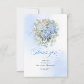 Beautiful Blue Hydrangea Wedding thank you card 出欠カード (正面)