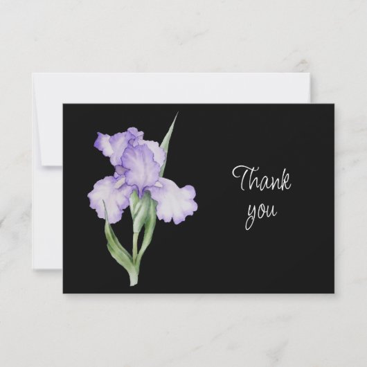 Beautiful Blue Iris Flowers Thank You Card サンキューカード (正面)
