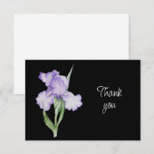 Beautiful Blue Iris Flowers Thank You Card サンキューカード (正面/裏面)
