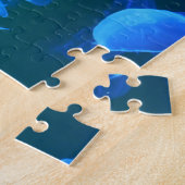 Beautiful Blue Jellyfish in Green Water ジグソーパズル (側面)