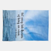 Beautiful Blue Lake Michigan With Cirrus Clouds キッチンタオル (横)