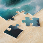 Beautiful Blue Ocean waves painting ジグソーパズル (側面)