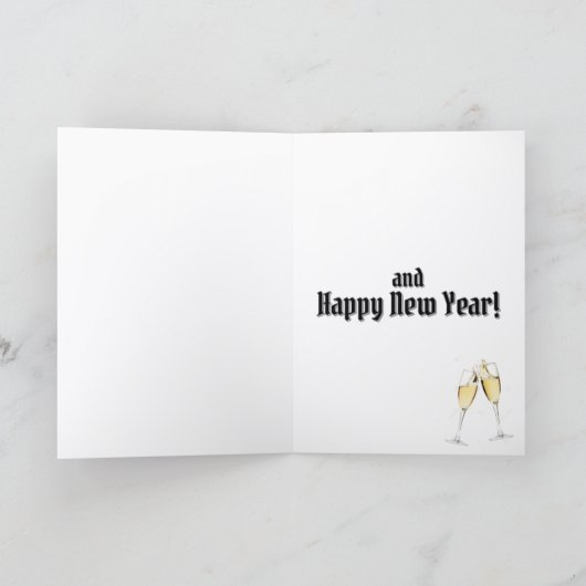 Beautiful Blue Shinning Stars on Christmas Tree   カード (内部)