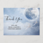 Beautiful Blue Sky with Flying Swans ポストカード (正面)