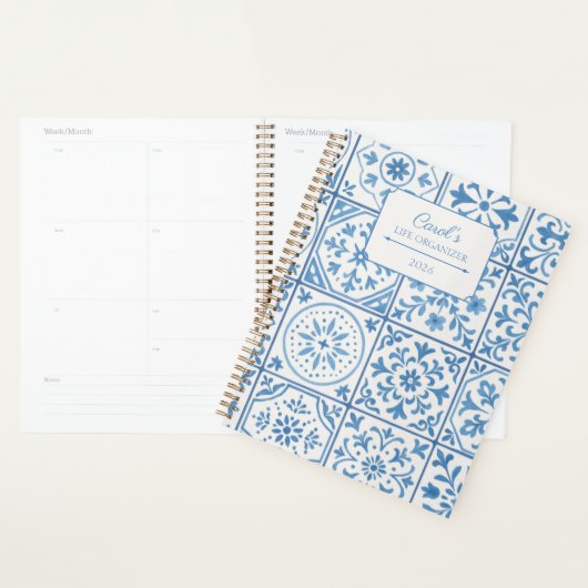 Beautiful Blue Tile プランナー手帳 (ディスプレー)