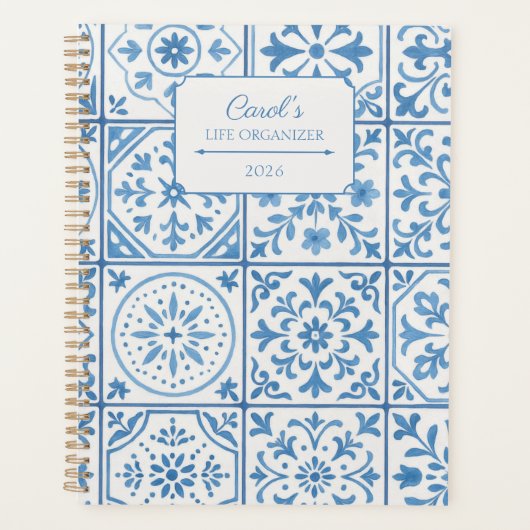 Beautiful Blue Tile  プランナー手帳 (正面)