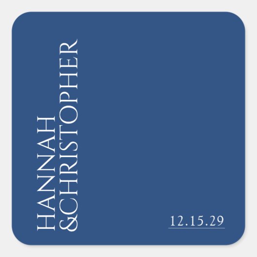 Beautiful Blue Wedding スクエアシール (正面)