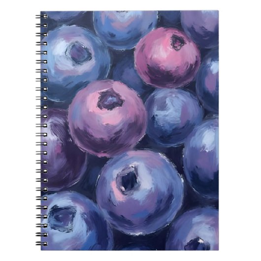 Beautiful Blueberries | Fruit Painting ノートブック (正面)