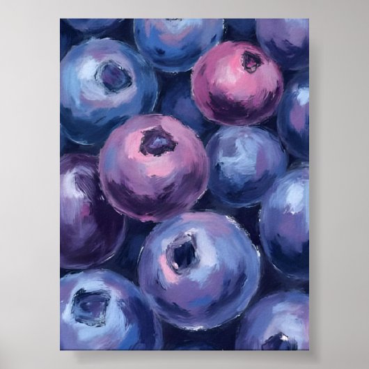 Beautiful Blueberries | Fruit Painting ポスター (正面)
