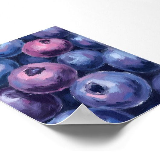 Beautiful Blueberries | Fruit Painting ポスター (角)