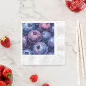 Beautiful Blueberries | Fruit Painting 縁ありカクテルナプキン (インサイチュ)