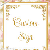 Beautiful blush flowers with gold accents custom  ポスター