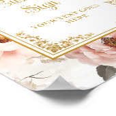 Beautiful blush flowers with gold accents custom  ポスター (角)