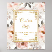 Beautiful blush flowers with gold accents custom  ポスター (正面)