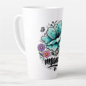 Beautiful Boho Floral Mama Mother's Day  カフェラテマグ (左アングル)