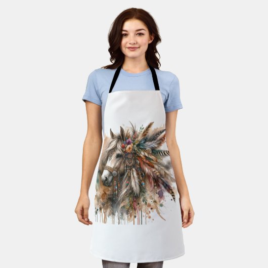 Beautiful Boho Horse  エプロン (着用した状態)