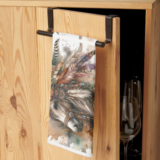 Beautiful Boho Horse キッチンタオル (三つ折り)