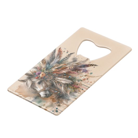 Beautiful Boho Horse クレジットカード栓抜き (正面アングル)