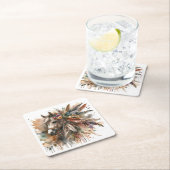 Beautiful Boho Horse スクエアペーパーコースター (インサイチュ)