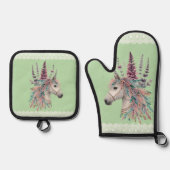 Beautiful Boho Horse 鍋つかみ&鍋敷きセット (正面)