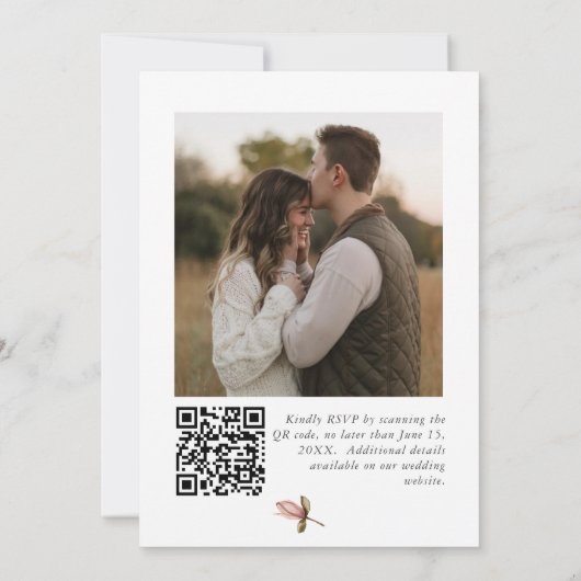 Beautiful boho rose & neutral wedding  招待状 (裏面)