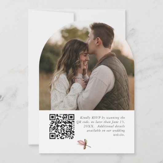 Beautiful boho rose & neutral wedding  招待状 (裏面)