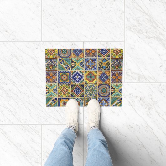 Beautiful Boho Talavera Tiles ドアマット (室内)