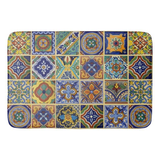 Beautiful Boho Talavera Tiles バスマット (正面)