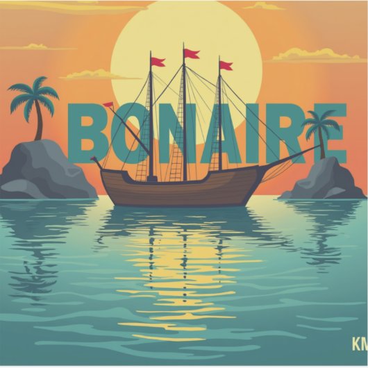 Beautiful bonaire sunset シール (正面)