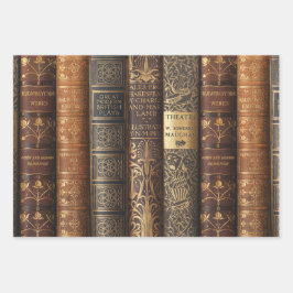 Beautiful Book Spines (Antique & Art Nouveau) ラッピングペーパーシート