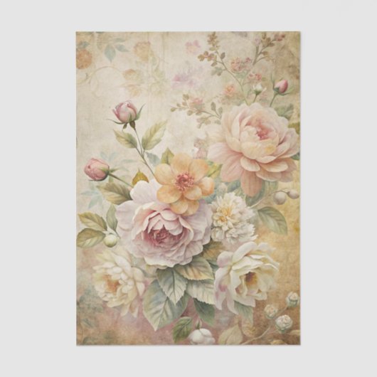 Beautiful Boquet of Pastel Flowers Background 薄葉紙 (正面)