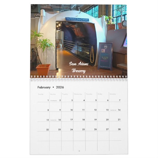 Beautiful Boston Wall Calendar カレンダー (2月 2026)