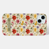 Beautiful Botanical Watercolor Wildflower Name Case-Mate iPhoneケース (裏面 (横))