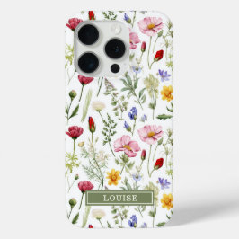 Beautiful Botanical Wildflowers Name iPhone 15 Proケース