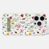 Beautiful Botanical Wildflowers Name Case-Mate iPhoneケース (裏面 (横))