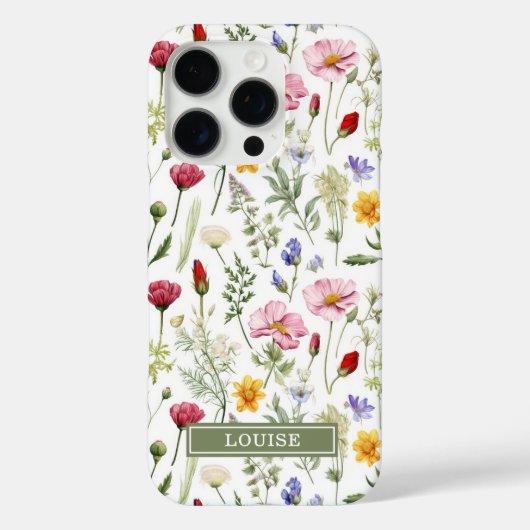Beautiful Botanical Wildflowers Name  Case-Mate iPhoneケース (裏面)