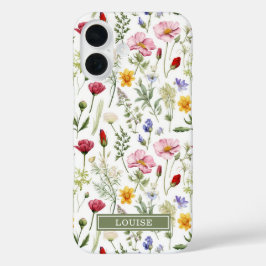Beautiful Botanical Wildflowers Name iPhone 16ケース