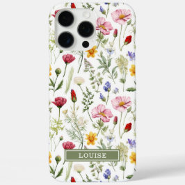 Beautiful Botanical Wildflowers Name iPhone 16 Pro Maxケース