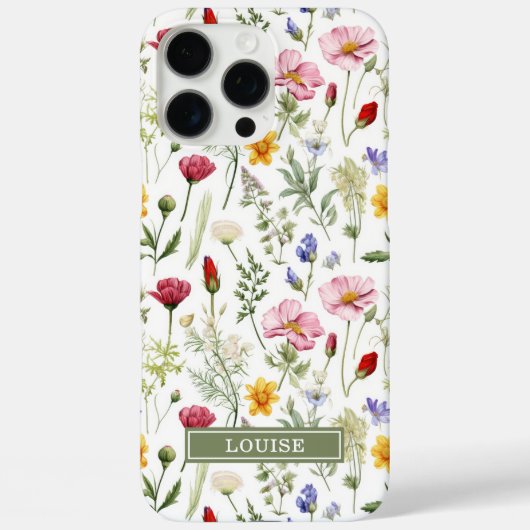 Beautiful Botanical Wildflowers Name Case-Mate iPhoneケース (裏面)