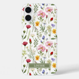 Beautiful Botanical Wildflowers Name iPhone 16 Plusケース
