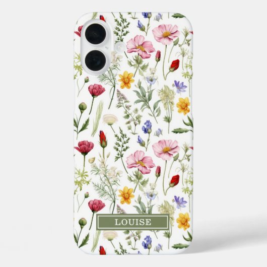 Beautiful Botanical Wildflowers Name Case-Mate iPhoneケース (裏面)