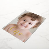 Beautiful Boys 1st Birthdayパーティー写真&金ゴールド 箔招待状 (回転した状態)