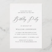 Beautiful Boys 1st Birthdayパーティー写真&金ゴールド 箔招待状 (裏面)