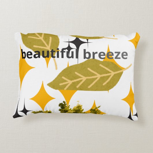 Beautiful Breeze Botanical Throw Pillow アクセントクッション (裏面)