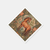 Beautiful Brown Horse William Morris Inspired スタンダードカクテルナプキン (角)
