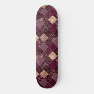 Beautiful Burgundy Wine Purple Diamond Patchwork スケートボード