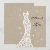 Beautiful Burlap Winter Thank You サンキューカード (正面/裏面)