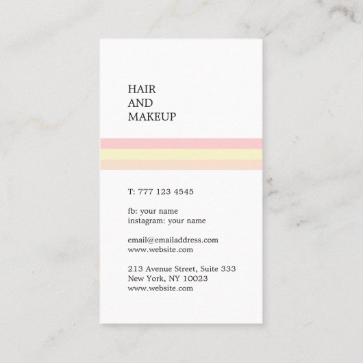 Beautiful business card in pastel colors. 名刺 (裏面)